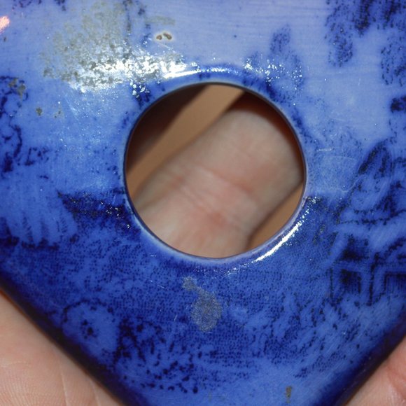 Staffordshire Flo Flow Blue English Hair Receiver Romantic HEART Shape - Picture 5 of 5